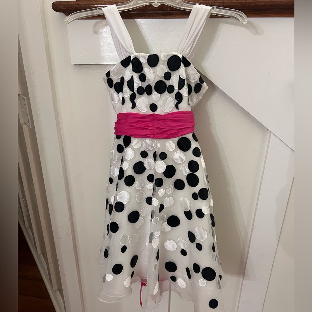 vintage jovani girls dress polka dots